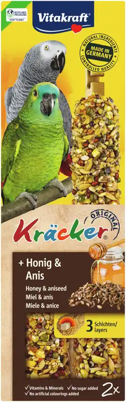 Vitakraft Kräcker® Honig/Anis Papageien 2 Stück Neuheit